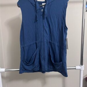 Chico's Blue Hooded Vest